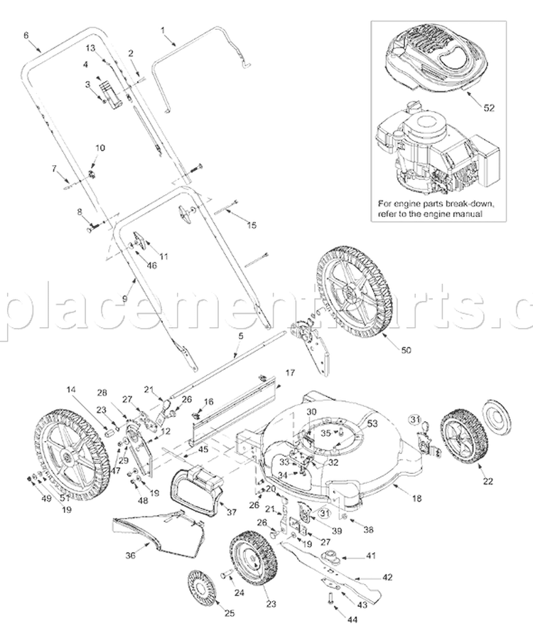 Page A Diagram and Parts List for 11A-573E401 2003 Yard Man Lawn Mower